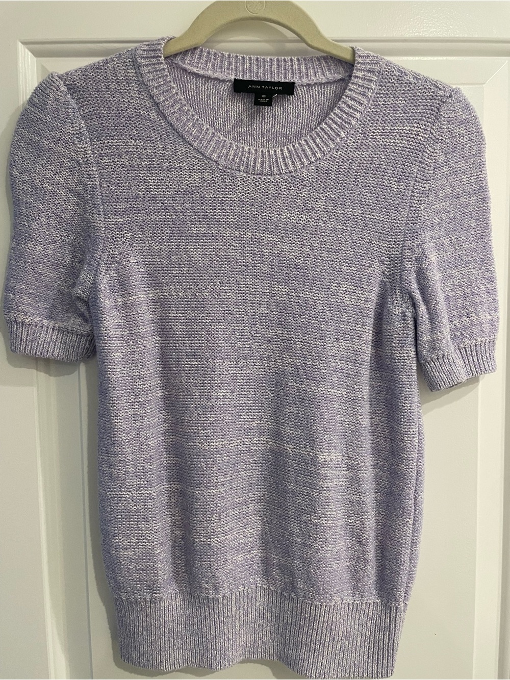 NWOT Ann Taylor Radiant Amethyst Tweedy Sweater Tee